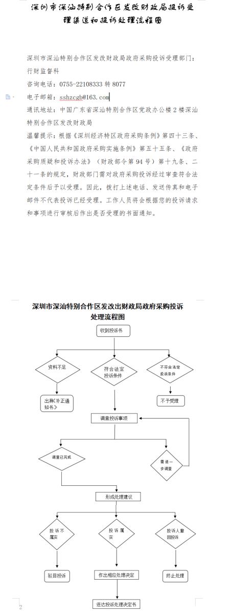 深圳市深汕特別合作區(qū)發(fā)改財政局投訴受理渠道和投訴處理流程圖.jpg